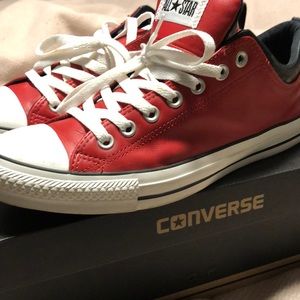 Classic men’s red leather converse all stars